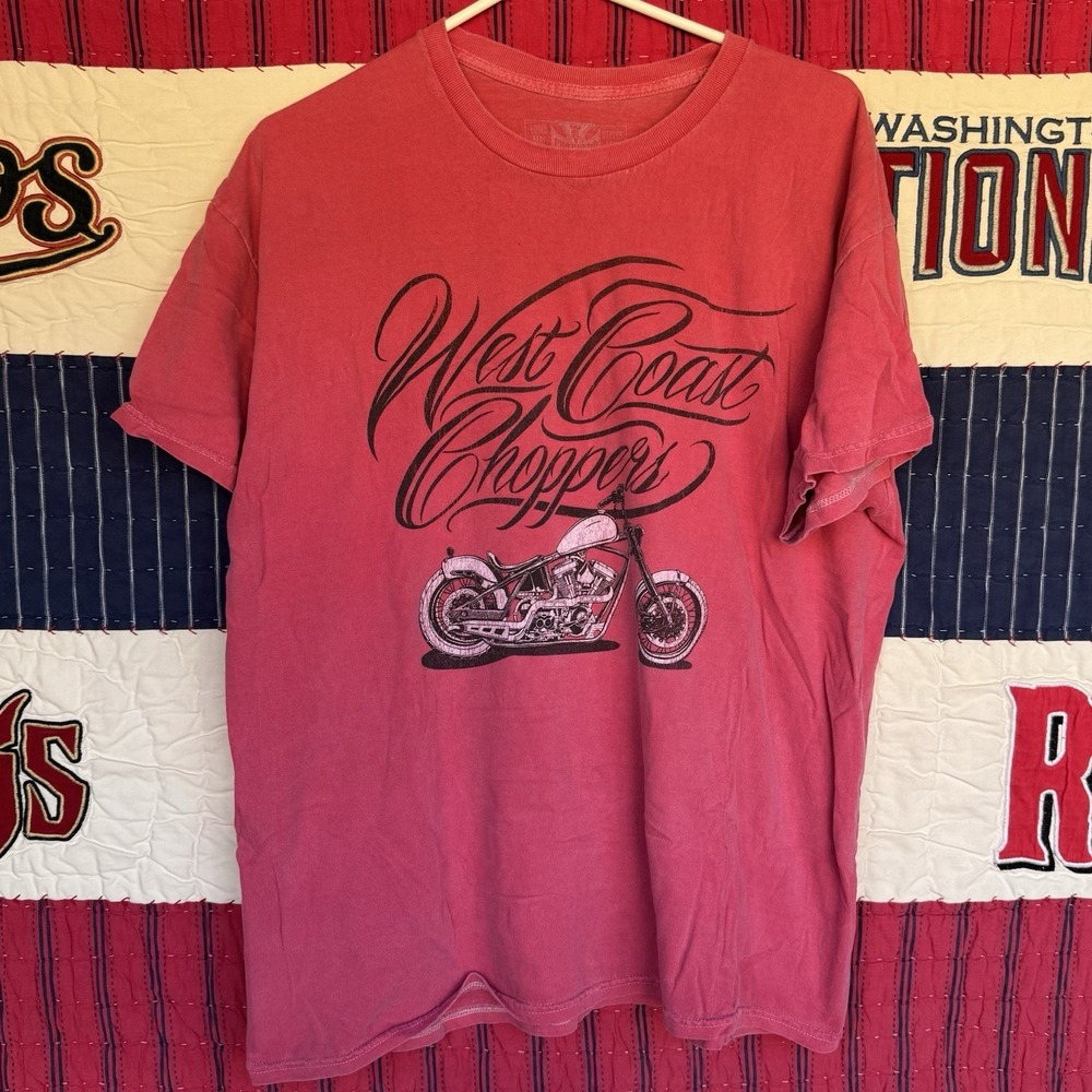 Size L - West Coast Choppers Vintage Shirt Red Graphic Design On‎ Front Y2K
